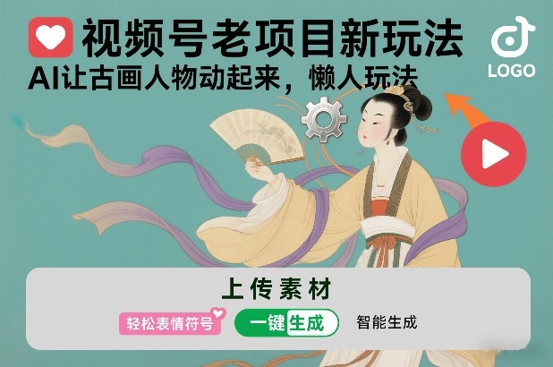 视频号老项目新玩法，AI让古画人物动起来，懒人玩法，附详细教程-智云网