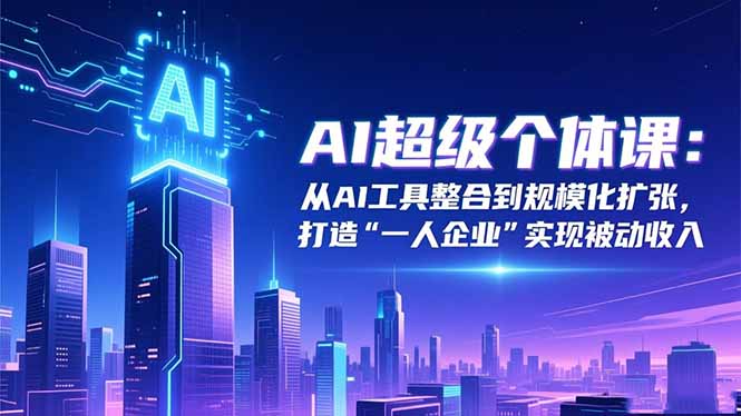 AI超级个体课:从AI工具整合到规模化扩张,打造“一人企业”实现被动收入-智云网