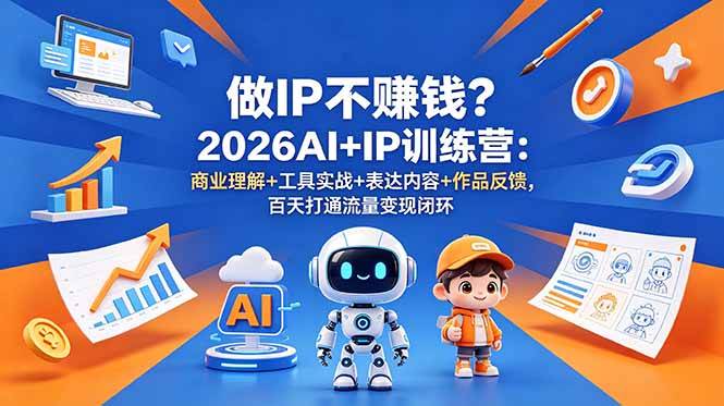 （18839期）做IP不赚钱？2026AI+IP训练营：商业理解+工具实战+表达内容+作品反馈，百天打通流量变现闭环-智云网