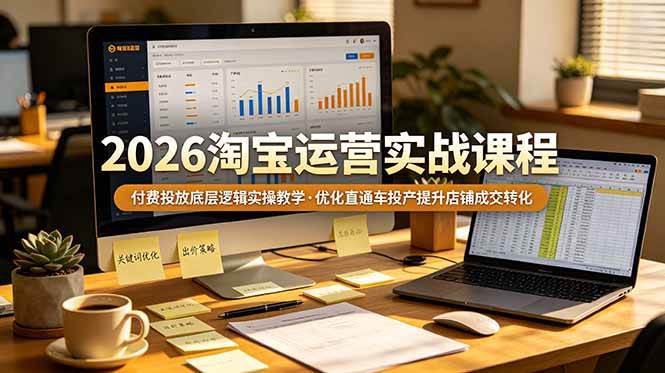 （19075期）2026 淘宝运营实战课程，付费投放底层逻辑实操教学，优化直通车投产提升店铺成交转化-智云网