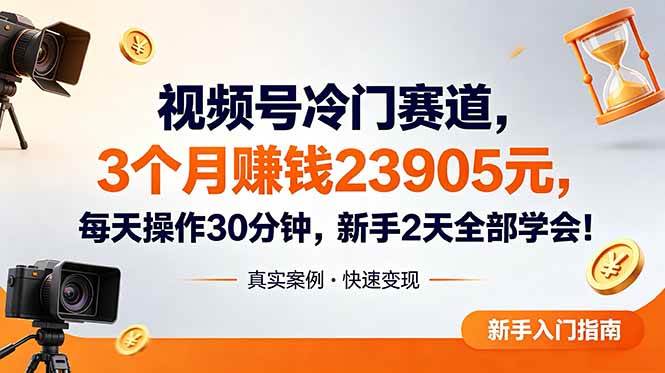（18799期）视频号冷门赛道，3个月变现23905元，新手2天学会 每天操作30分钟！-智云网
