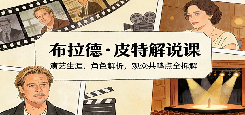 演员说-布拉德.皮特解说课：演艺生涯，角色解析，观众共鸣点全拆解-智云网
