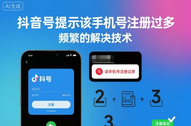 抖音号提示该手机号注册过多，频繁的解决技术-智云网