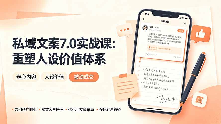 （19313期） 私域文案实战课7.0：重塑人设价值体系｜-告别硬广推销×走心内容×自我价值塑造，实现被动成交-智云网