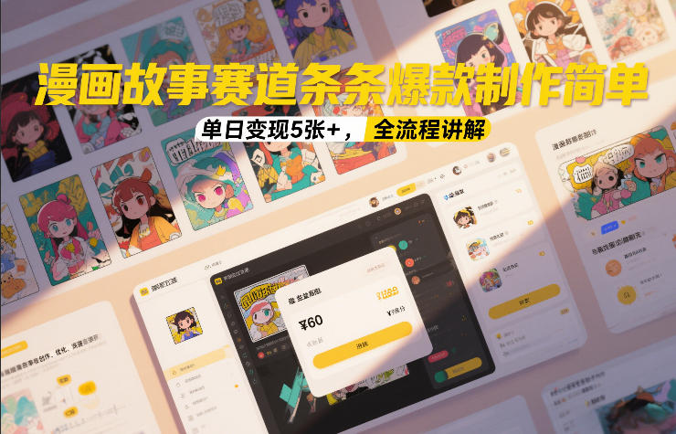 漫画故事赛道条条爆款制作简单,单日变现5张+,全流程讲解-智云网