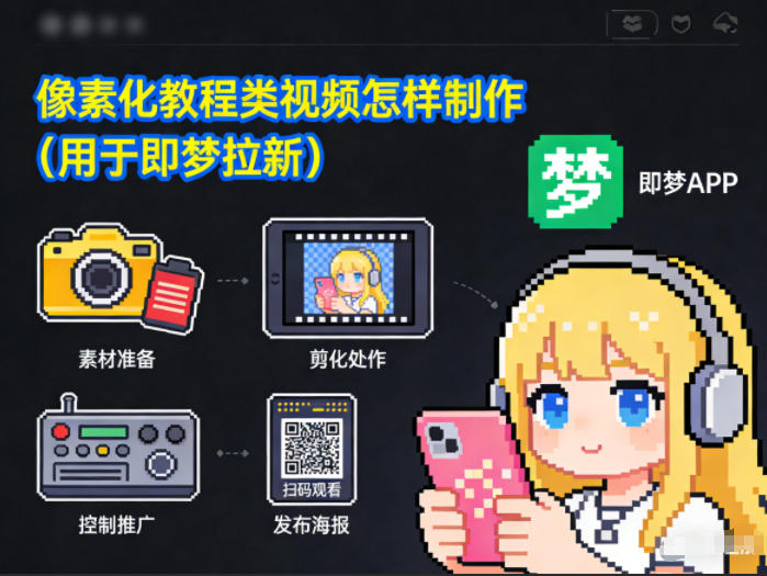 像素化教程类视频怎样制作（用于即梦拉新）-智云网