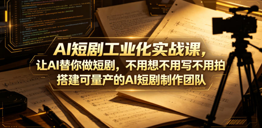 AI短剧工业化实战课,让AI替你做短剧,不用想不用写不用拍,搭建可量产的AI短剧制作团队-智云网