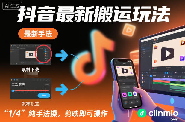 抖音最新搬运玩法,纯手法操作,剪映即可操作-智云网