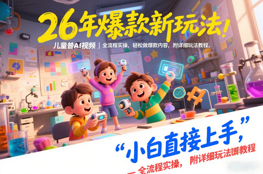 26年爆款新玩法,儿童科普AI视频,全流程实操,轻松做爆款内容,小白直接上手,附详细玩法教程-智云网
