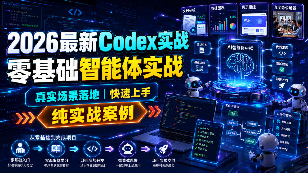2026最新Codex实战零基础智能体实战，真实场景落地，快速上手，纯实战案例-智云网