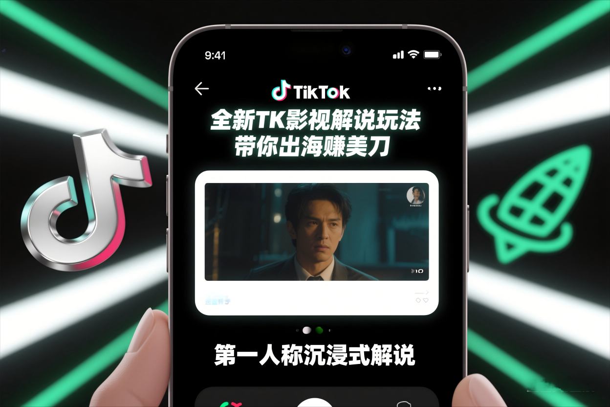 TikTok第一人称影视解说教学,全新TK影视解说玩法,带你出海賺美刀-智云网