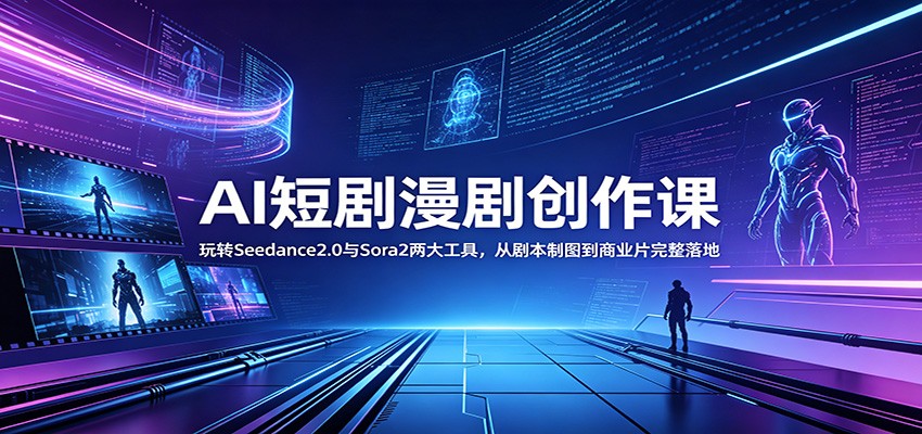 AI短剧漫剧创作课：玩转Seedance2.0与 Sora2两大工具，从剧本制图到商业片完整落地-智云网