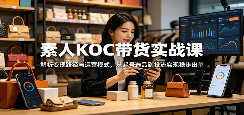 素人KOC带货实战课：解析变现路径与运营模式，从起号选品到投流实现稳步出单-智云网
