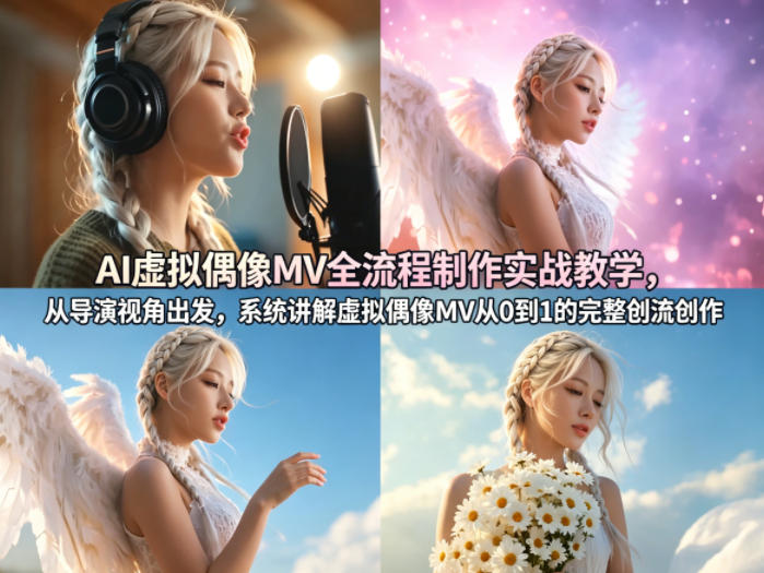 AI虚拟偶像MV全流程制作实战教学，从导演视角出发，系统讲解虚拟偶像MV从0到1的完整创作流程-智云网