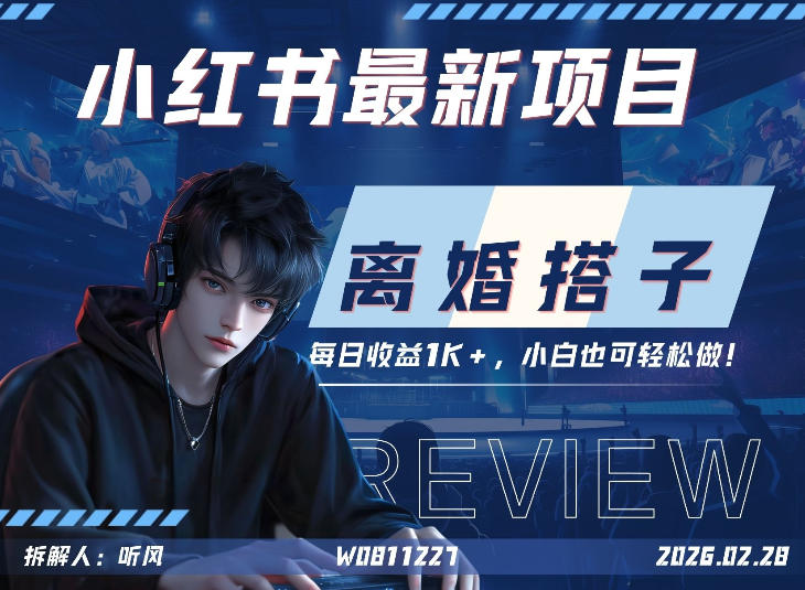 小红书项目—离婚搭子!小众但是热门的赛道,每天稳定1K,新手小白也好做!-智云网