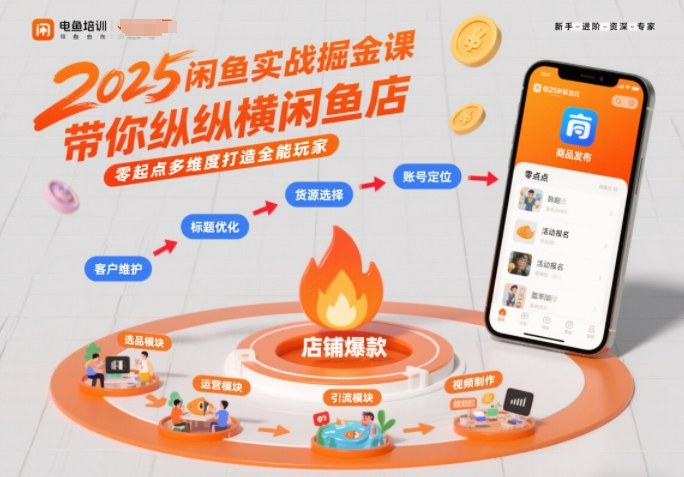 2025闲鱼实战掘金课,带你纵横闲鱼店,零起点多维度打造全能玩家
