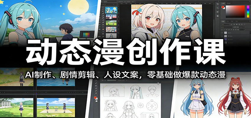 动态漫创作课：AI制作、剧情剪辑、人设文案，零基础做爆款动态漫-智云网