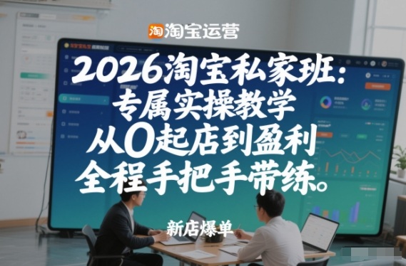 2026淘宝私家班:专属实操教学,从0起店到盈利,全程手把手带练-智云网