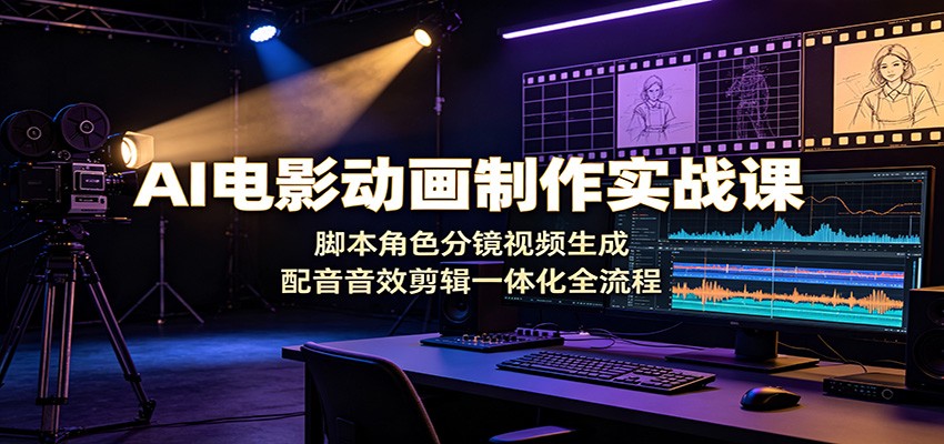 AI电影动画制作实战课：脚本角色分镜视频生成，配音音效剪辑一体化全流程-智云网