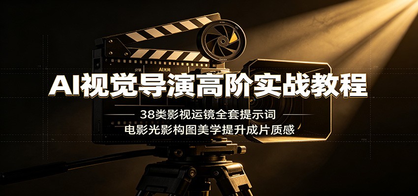 AI视觉导演高阶实战教程：38类影视运镜全套提示词，电影光影构图美学提升成片质感-智云网