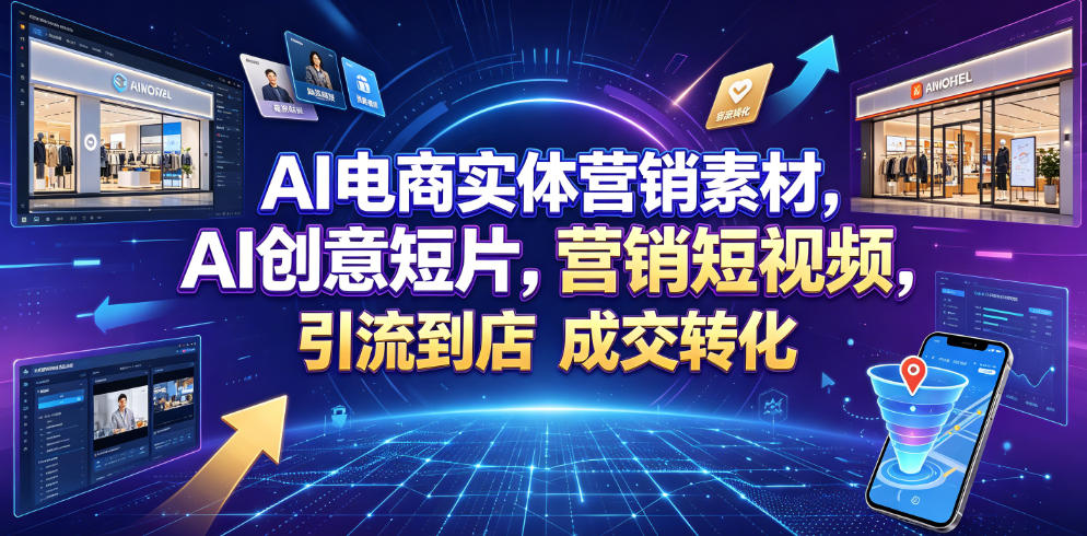 AI电商实体营销素材，AI创意短片，高效打造营销短视频，轻松引流到店，稳定提升门店客流与成交转化-智云网