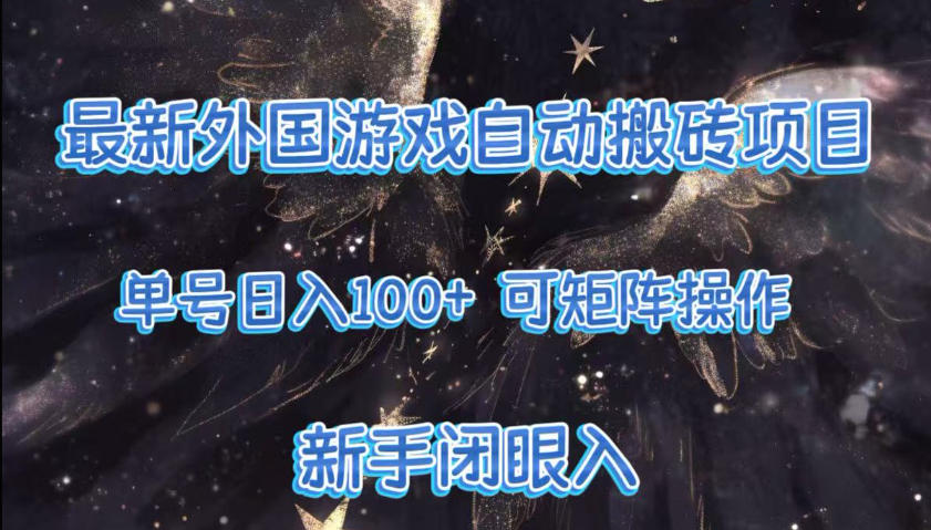 最新外国游戏自动搬砖项目，单号100+，可以矩阵操作，新手也可做【揭秘】-智云网