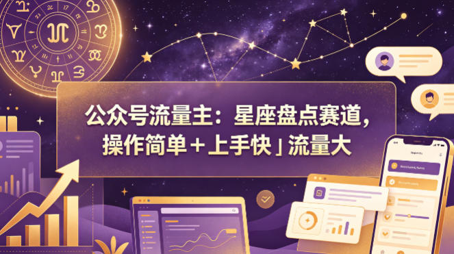 公众号流量主：星座盘点赛道，操作简单＋上手快＋流量大-智云网