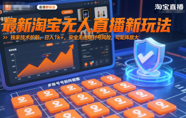 最新淘宝无人直播新玩法,独家技术护航,日入1k+,安全无违规封号风险,可矩阵放大【揭秘】-智云网