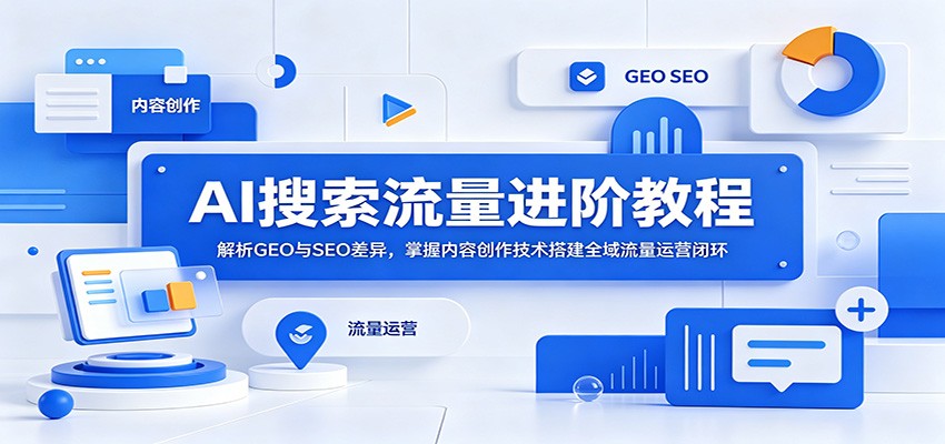 AI搜索流量进阶教程：解析GEO与SEO差异，掌握内容创作技术搭建全域流量运营闭环-智云网