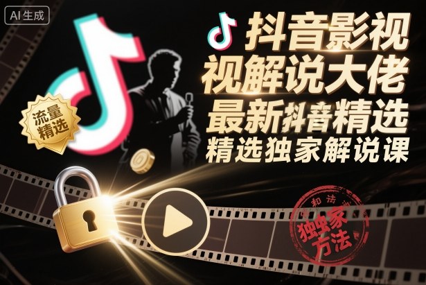 抖音影视解说大佬最新抖音进精选和独家方法，精选独家解说课（更新12月）-智云网
