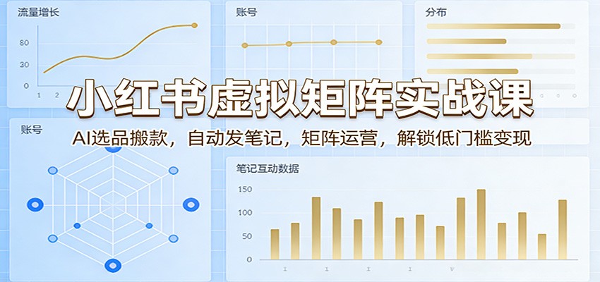 小红书虚拟矩阵实战课:AI选品搬款,自动发笔记,矩阵运营,解锁低门槛变现-智云网
