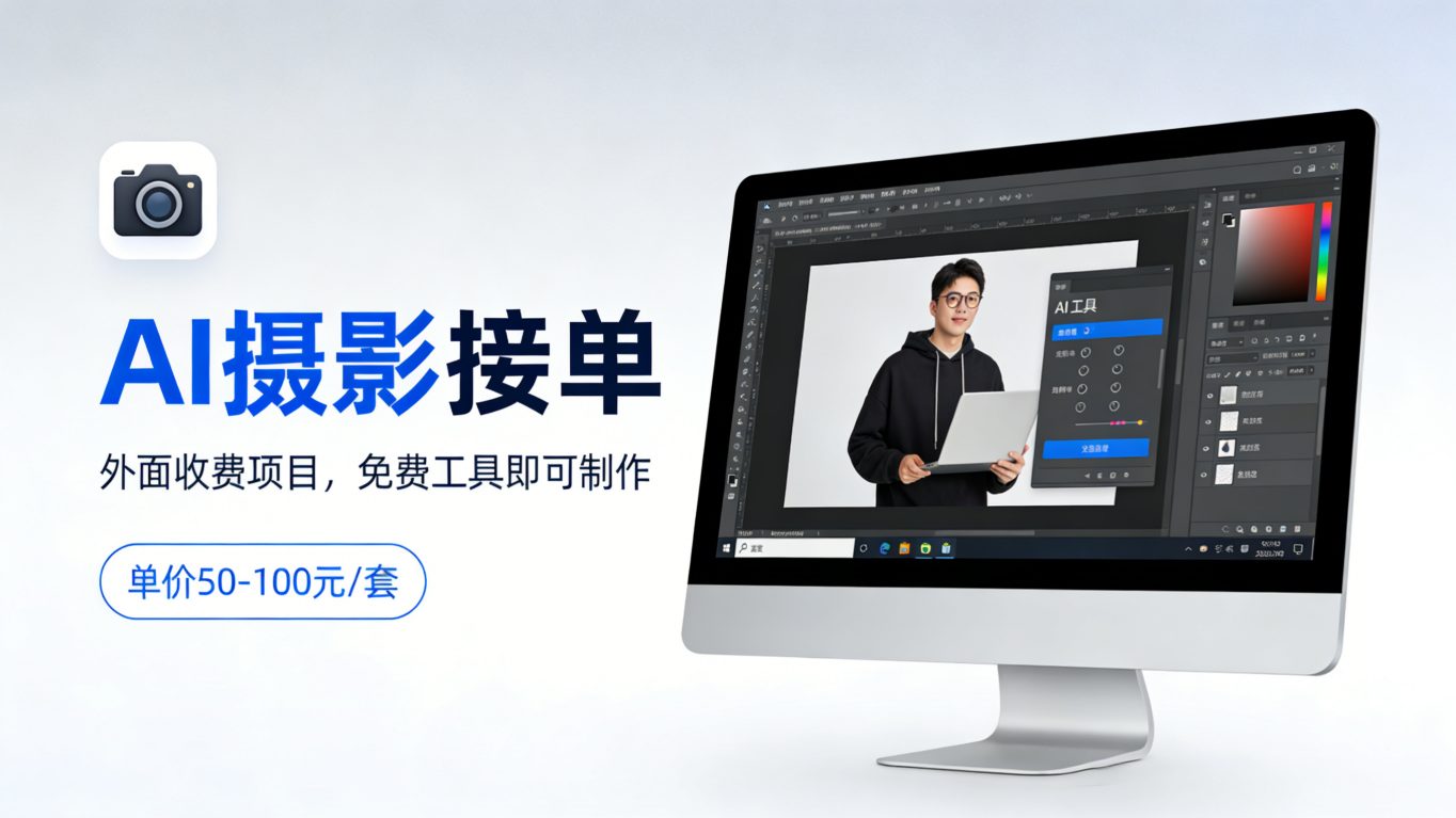 外面收费项目,AI摄影接单,免费工具就可以做,单价50-100一套-智云网