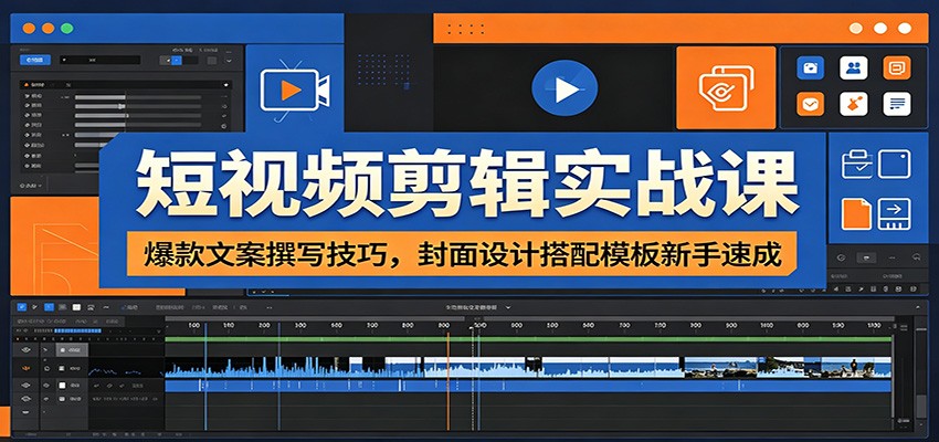 短视频剪辑实战课：爆款文案撰写技巧，封面设计搭配模板新手速成-智云网
