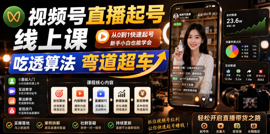视频号直播起号线上课，吃透算法弯道超车（2026年6月）-智云网