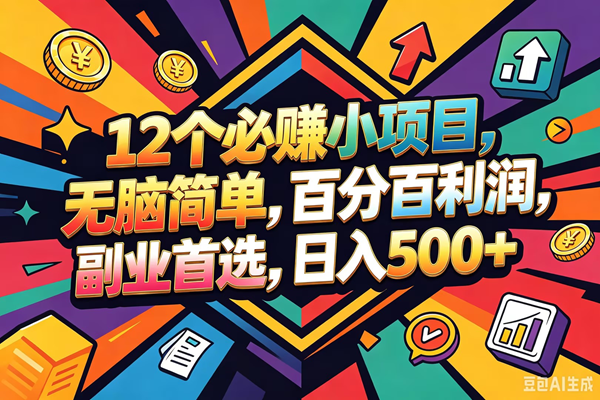 (18291期)12个必赚钱的小项目,百分百赚米,无脑简单,副业首选,日入600+-智云网