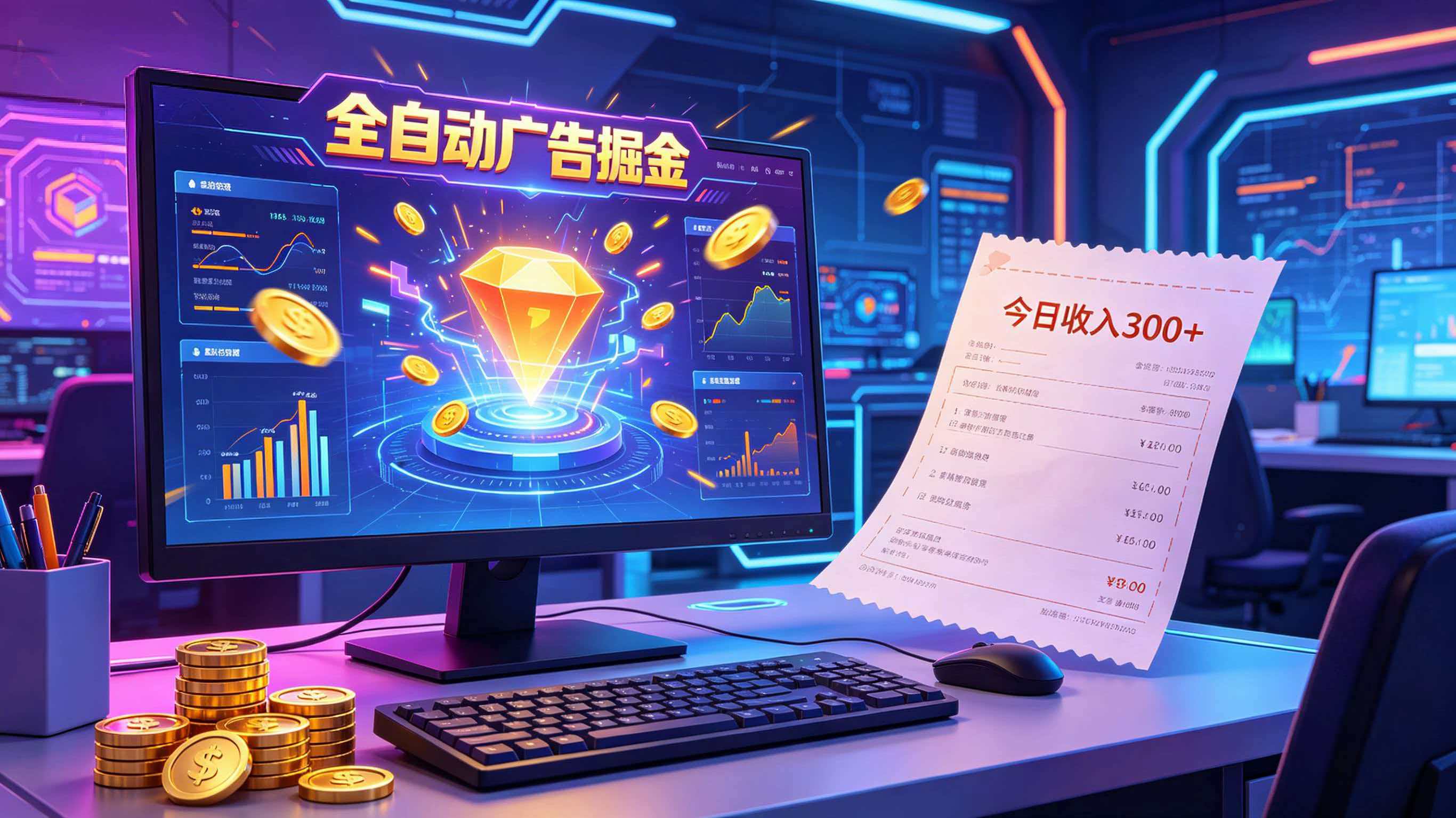 全自动广告掘金，日入300+。全程Ai自动化运行，解放双手，时间自由。收益稳定-智云网