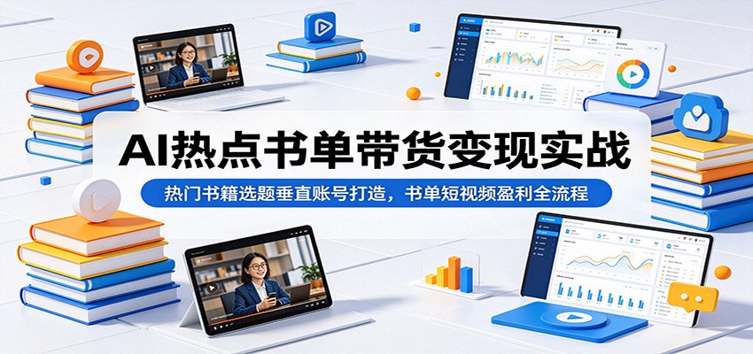 AI热点书单带货变现实战：热门书籍选题垂直账号打造，书单短视频盈利全流程-智云网