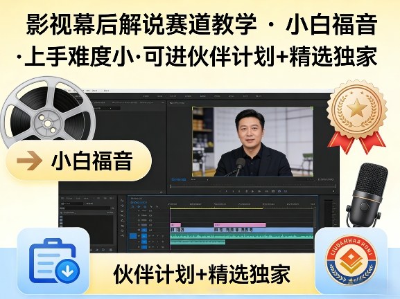 某大佬的影视幕后解说赛道教学，小白福音，上手难度小，可进伙伴计划+精选独家-智云网
