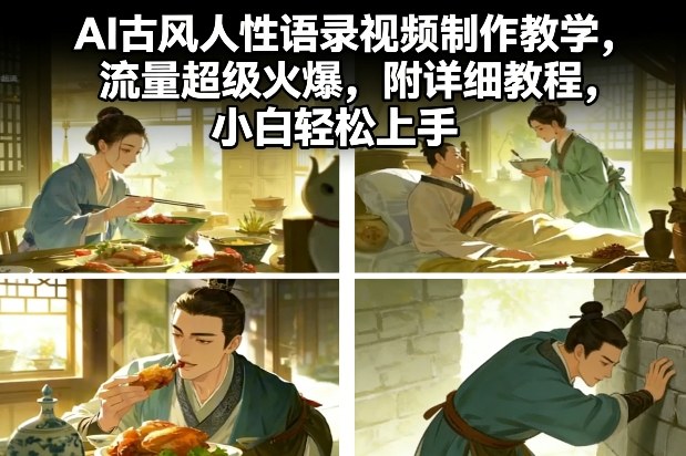 AI古风人性语录视频制作教学,流量超级火爆,附详细教程,小白轻松上手