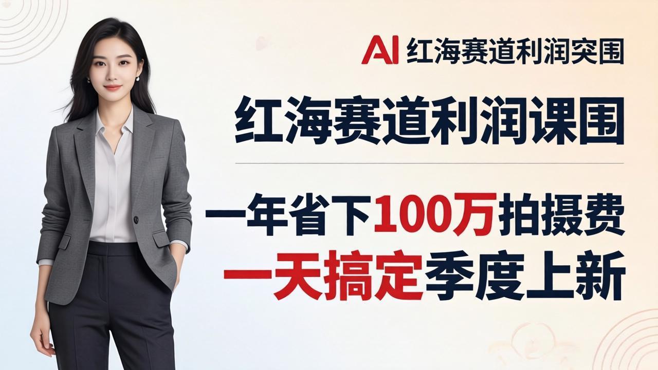 服装老板AI模特图课：一年省下100万拍摄费，一天搞定季度上新，红海赛道利润突围-智云网
