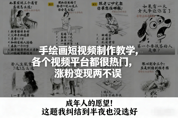 手绘画短视频制作教学,各个视频平台都很热门,涨粉变现两不误-智云网