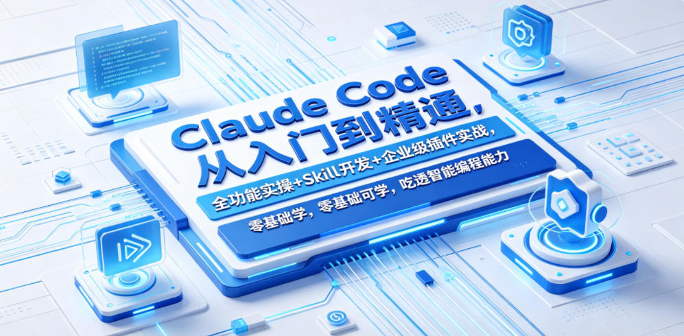 Claude Code从入门到精通，全功能实操+Skill开发+企业级插件实战，零基础可学，吃透智能编程全能力（更新0712）-智云网