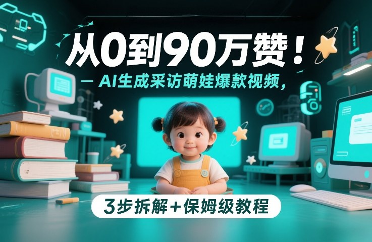 从0到90万赞:AI生成采访萌娃爆款视频,3步拆解+保姆级教程-智云网