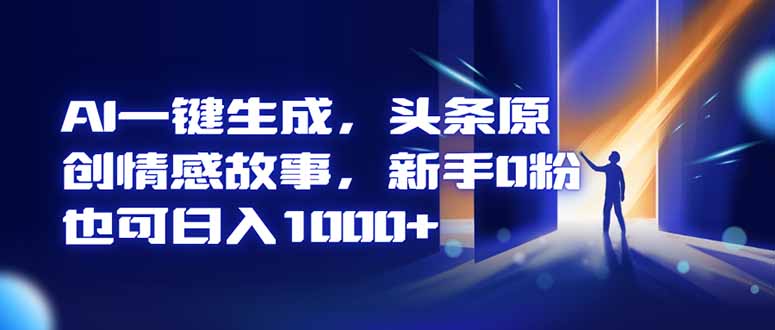 AI一键生成,头条原创情感故事,新手0粉也可日入1000+-智云网