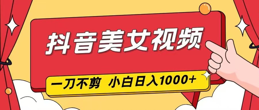 抖音美女视频，一刀不剪，两分钟一条视频，小白轻松上手，日入1000-智云网
