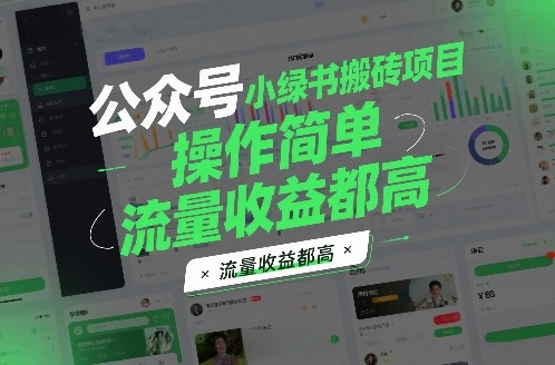 公众号小绿书搬砖项目，操作简单，流量收益都高-智云网