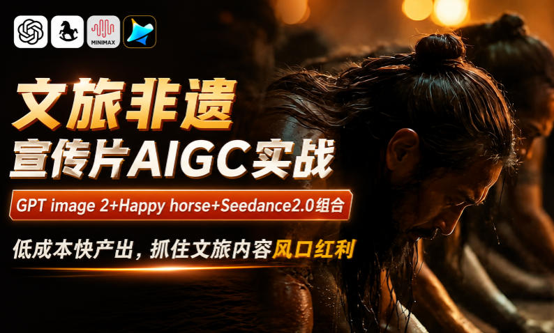 文旅非遗宣传片AIGC实战，GPT image 2+Happy horse+Seedance2.0组合，低成本快产出，抓住文旅内容风口红利-智云网