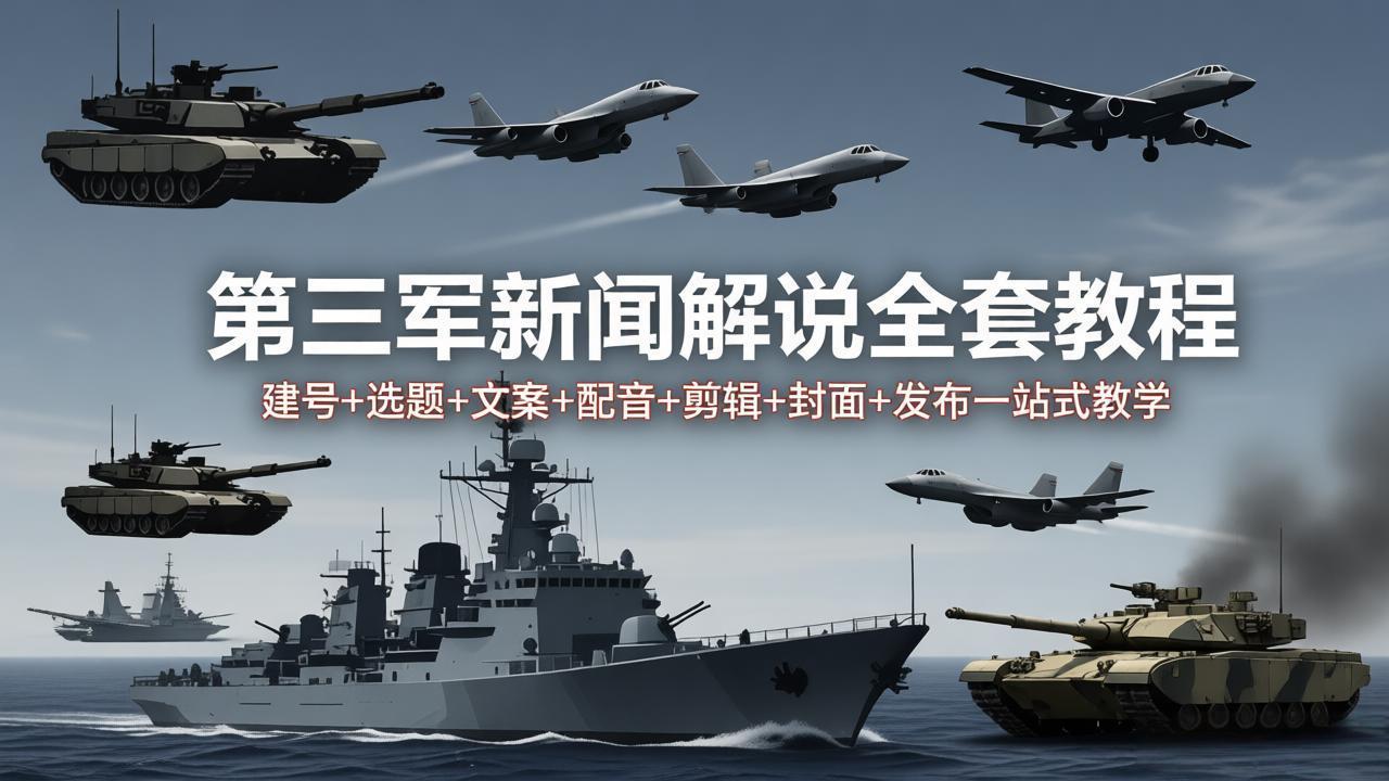 第三军迷新闻解说全套教程：建号+选题+文案+配音+剪辑+封面+发布一站式教学-智云网