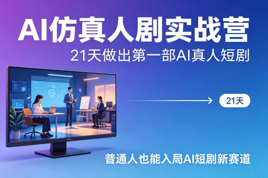 AI仿真人剧实战营,21天做出第一部AI真人短剧,普通人也能入局AI短剧新赛道-智云网
