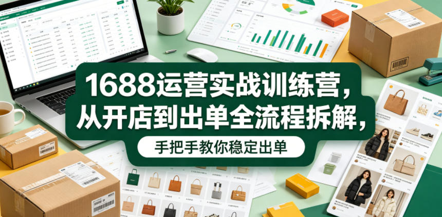 1688运营实战训练营，从开店到出单全流程拆解，手把手教你稳定出单-智云网